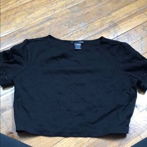 Aqua black crop top size Large